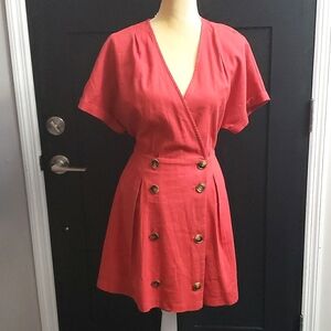 Lush Vintage Inspired Sailor Style Linenblend Dress Sz L